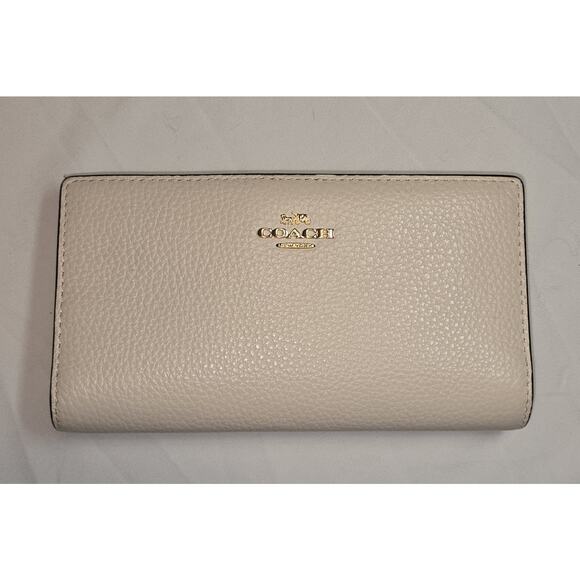 Coach Slim Zip Wallet With Floral Cluster Print Interior Great Condition - Picture 2 of 6